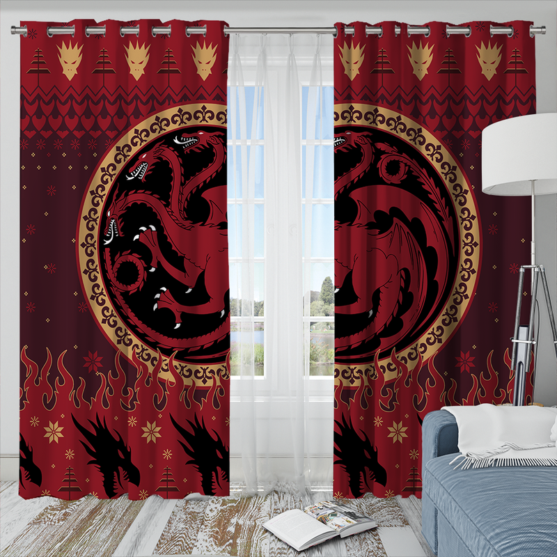 Game Of Thrones Targaryen Dragon Christmas Window Curtain