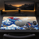 Garchomp x Mega Salamence Pokemon The Great Wave Desk Mat