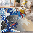 Garchomp x Mega Salamence Pokemon The Great Wave Rectangular Area Rug