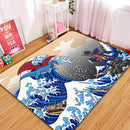Garchomp x Mega Salamence Pokemon The Great Wave Rectangular Area Rug