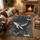 Humpback Whale Woven Throw Blanket