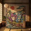 Nidoking Nidoqueen Pokemon Japan Style Woven Throw Blanket