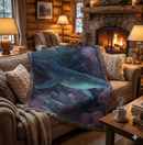 Cosmic Whale Woven Throw Blanket