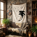 Yin Yang Toothless And Light Fury Sun Moon Woven Throw Blanket