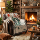 Rayquaza Pokemon In The Japan Landscape Woven Throw Blanket