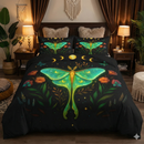 Luna Moth Moon Phase Art Bedding Set