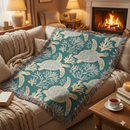 Sea Turtle Pattern Woven Throw Blanket