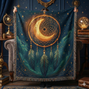 Lunar Dreamcatcher Woven Throw Blanket