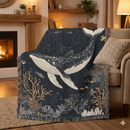 Humpback Whale Woven Throw Blanket