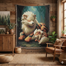 Arcanine & Growlithe Pokemon Woven Throw Blanket
