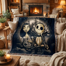Moon Nightmare Before Christmas Jack Sally Woven Throw Blanket