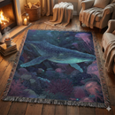 Cosmic Whale Woven Throw Blanket