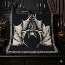 Bat Skeleton Skull Gothic Witchy Woven Throw Blanket