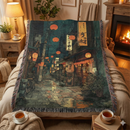 Japanese Street Woven Throw Blanket