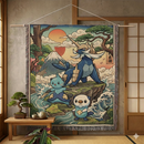 Oshawott Dewott Samurott Pokemon Japan Style Woven Throw Blanket