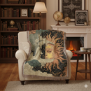 Celestial Sun Moon Woven Throw Blanket