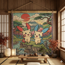 Plusle Minun Pokemon Japan Style Woven Throw Blanket