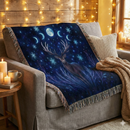 Celestial Moon Deer Woven Throw Blanket