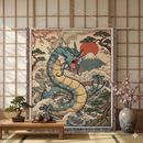 Gyarados Pokemon Japan Style Woven Throw Blanket