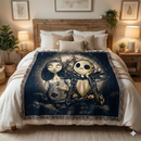 Moon Nightmare Before Christmas Jack Sally Woven Throw Blanket