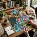 Eevee Evolution Pokemon Stained Jigsaw Puzzle