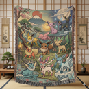 Eeveelutions Pokemon Japan Style Woven Throw Blanket
