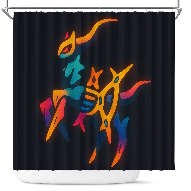Arceus Pokemon Color Line Shower Curtain