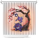 Gengar Pokemon Ghost Cherry Blossom Japan Shower Curtain