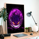 Gengar Pokemon Ghost Scary Moonlight - Living Room - Canvas Wall Art - Print - Wall Decor
