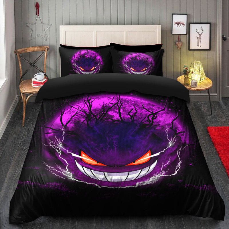 Pokemon Gengar Moonlight Bedding Set Duvet Cover And 2 Pillowcases Nearkii