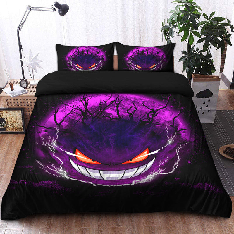 Pokemon Gengar Moonlight Bedding Set Duvet Cover And 2 Pillowcases Nearkii