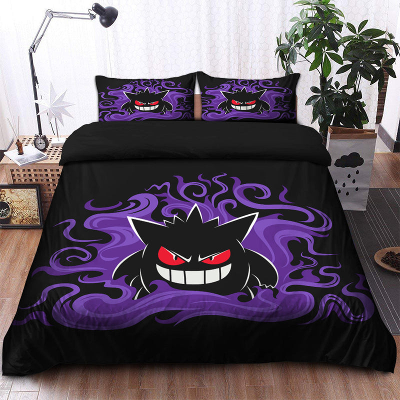 Gengar Pokemon Spoopy Bedding Set Duvet Cover And 2 Pillowcases Nearkii