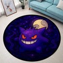Gengar Moon Pokemon Stained Glass Round Rug