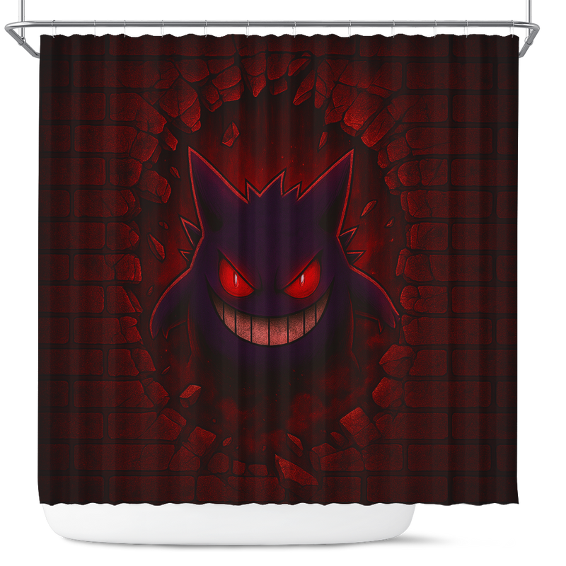 Gengar Pokemon Break Wall Shower Curtain