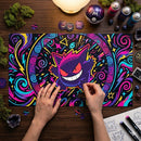 Neon Gengar Psychedelic Swirl Jigsaw Puzzle