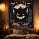 Gengar Pokemon Dark Woven Throw Blanket