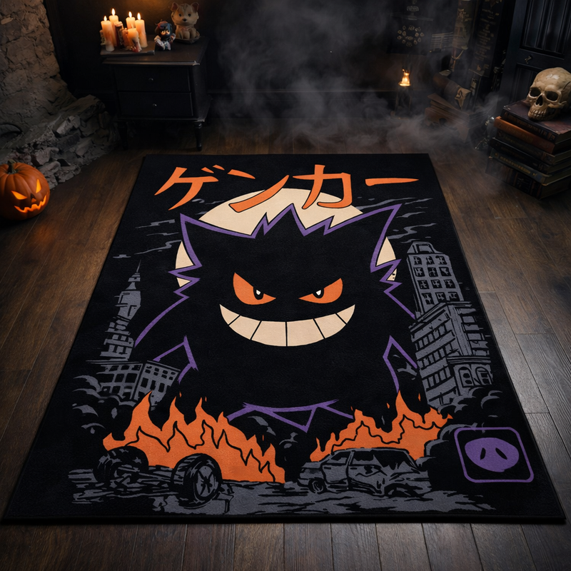 Gengar Pokemon Dark Rectangular Area Rug