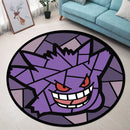 Gengar Pokemon Stained Glass Round Rug