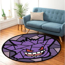 Gengar Pokemon Stained Glass Round Rug