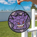 Gengar Pokemon Round Stained Glass Suncatcher
