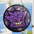 Gengar Pokemon Round Stained Glass Suncatcher
