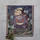 Gengar Pokemon Japan Style Woven Throw Blanket