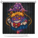 Gengar Pokemon x Sailormoon Shower Curtain