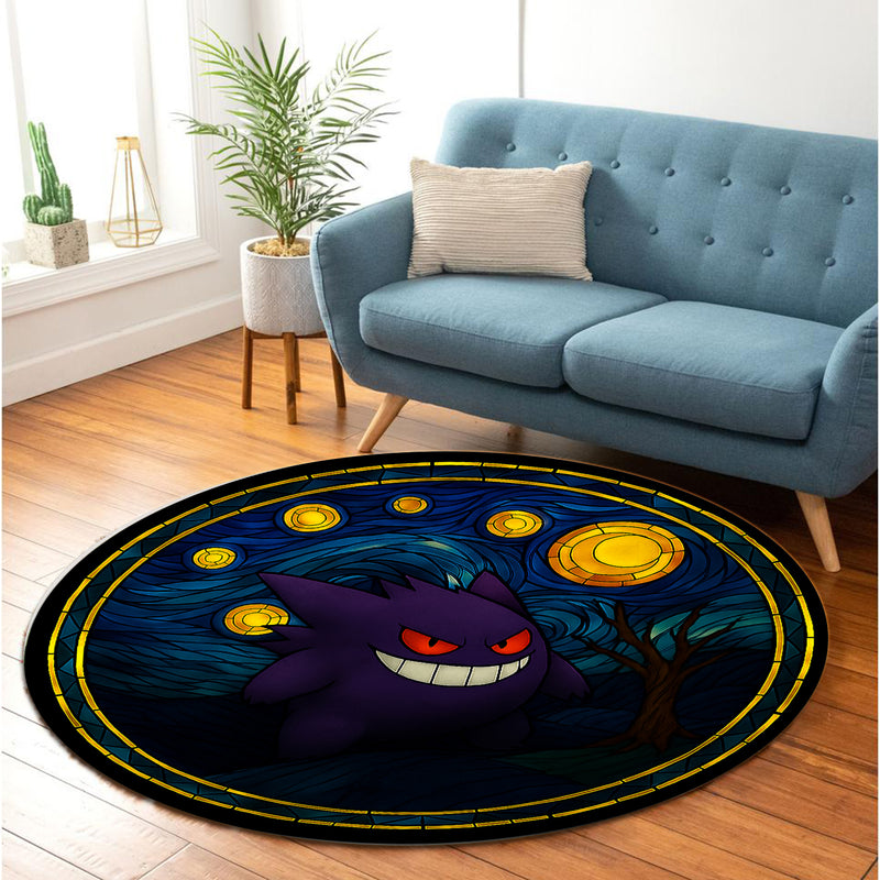 Gengar Starry Night Round Rug