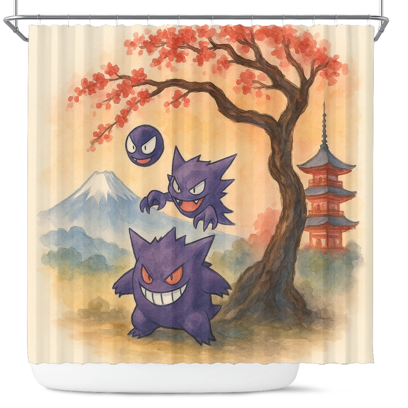 Genger Pokemon Japan Shower Curtain