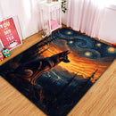 German Shepherd Starry Night Rectangular Area Rug