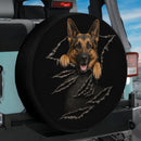 German Shepherd Torn Through Car Spare Tire Cover With Camera Hole