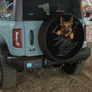German Shepherd Torn Through Car Spare Tire Cover With Camera Hole