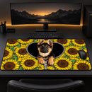 German Shepherd Dog Zip Sunflower Desk Mat