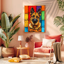 German Shepherd in Vibrant Abstract Colors - Living Room - Canvas Wall Art - Print - Wall Decor